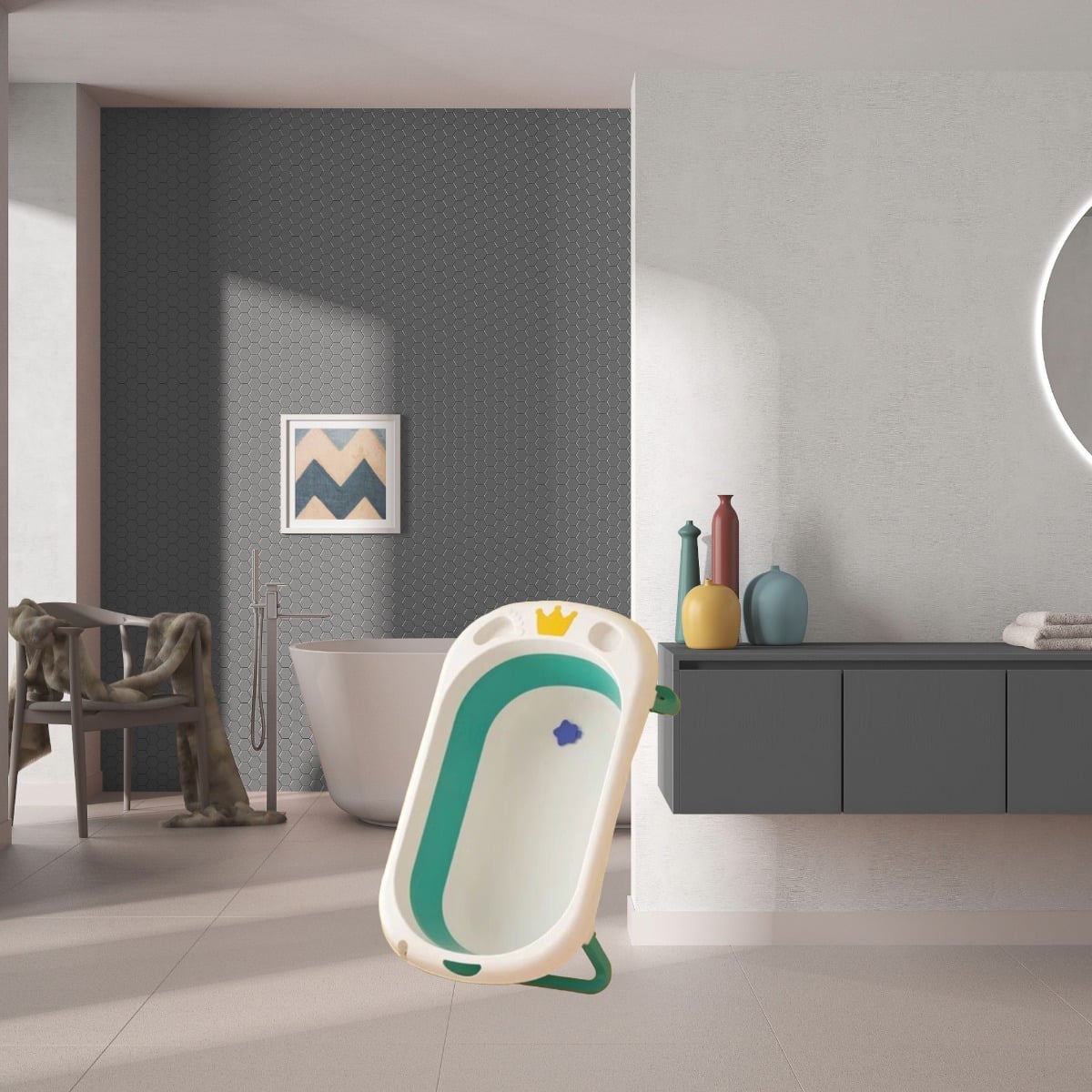 BAÑERA PLEGABLE PORTATIL CONTROL TEMPERATURA BEBES LAU - 5