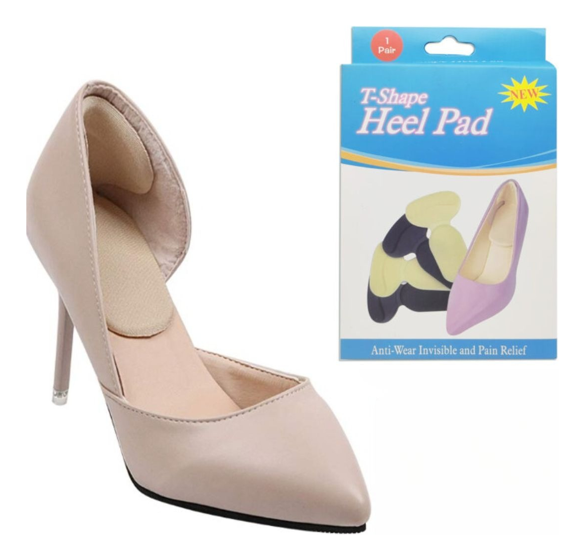 PLANTILLA SILICONA TALÓN PIES ANTIDESLIZANTE 7 PACK JHN - 10