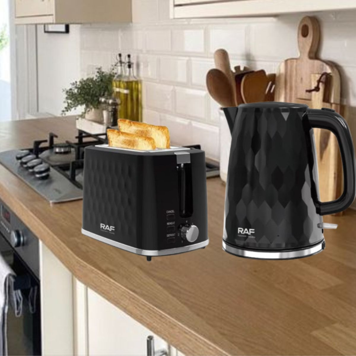 SET HERVIDOR ELÉCTRICO TOSTADORA EFICIENCIA ELEGANCIA JHN - 9