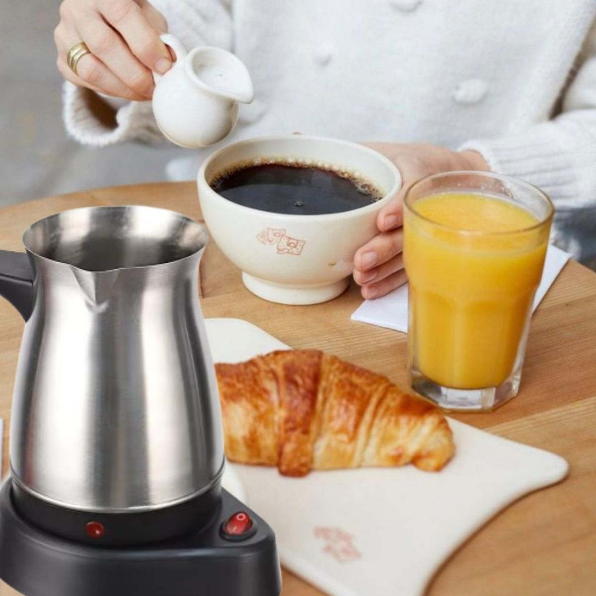 CAFETERA TURCA ELÉCTRICA 600W PROTECCIÓN DUAL PLEGABLE JHN - 5