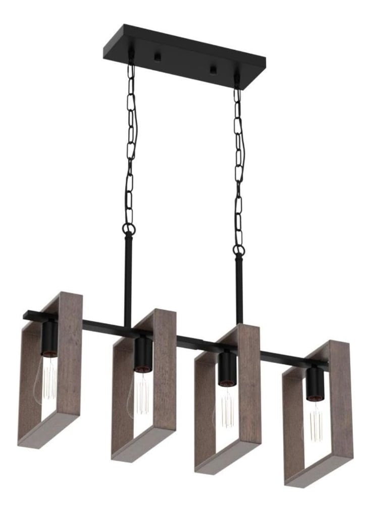 LAMPARA COLGANTE CANDELABRO RUSTICA 4 LUCES COMEDOR LAU - 1