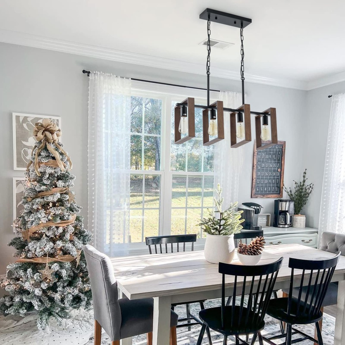 LAMPARA COLGANTE CANDELABRO RUSTICA 4 LUCES COMEDOR LAU - 8