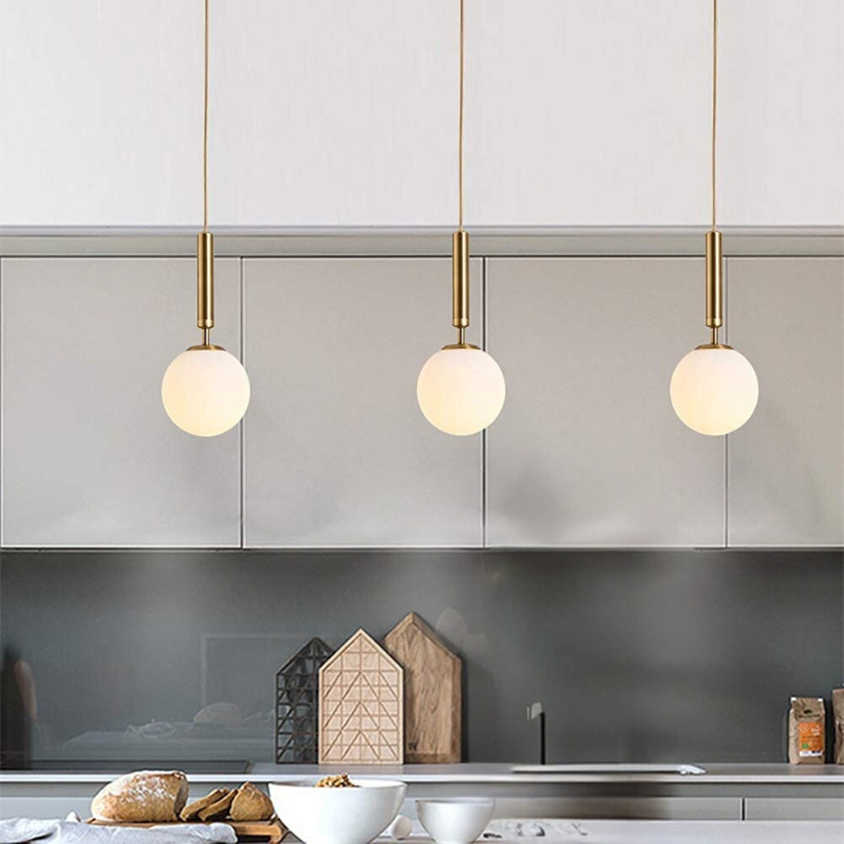 LAMPARA COLGANTE GLOBO CRISTAL MODERNO COCINA HOGAR LAU - 9