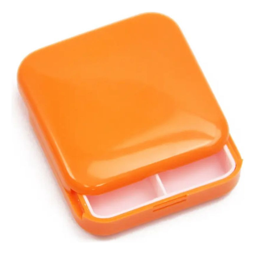 SET 6 PASTILLEROS MINI 2 COMPARTIMIENTO NARANJA PORTATIL LAU - 1