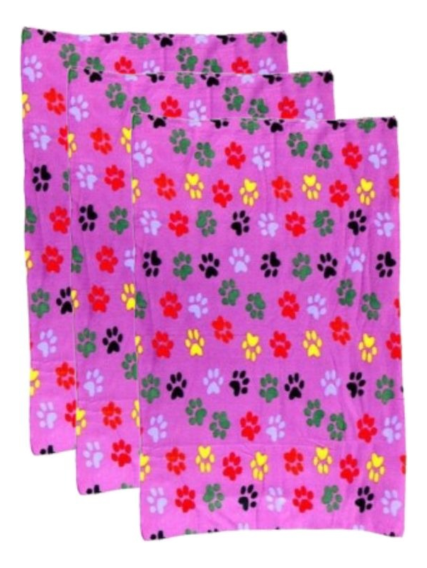 SET 3 MANTAS POLAR PARA MASCOTAS PERROS GATOS 100X70CM LAU - 3