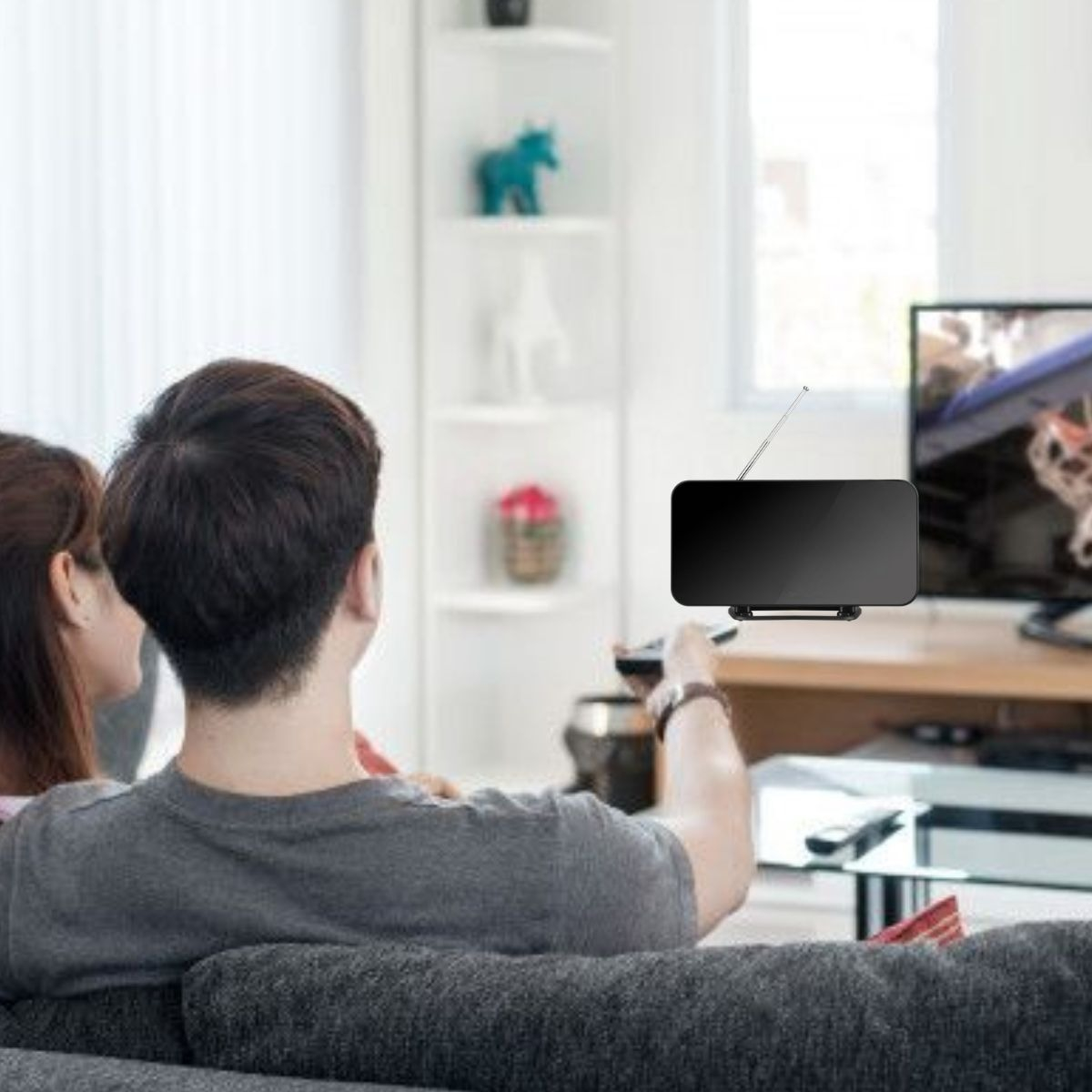 ANTENA DIGITAL TV HD AMPLIFICADOR DE SEÑAL INTELIGENTE LAU - 8
