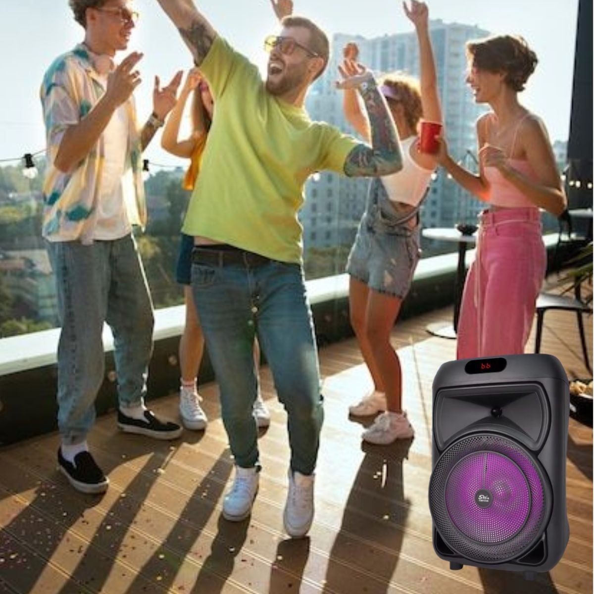 PARLANTE ALTAVOZ PORTATIL MICROFONO CONTROL REMOTO LAU - 5
