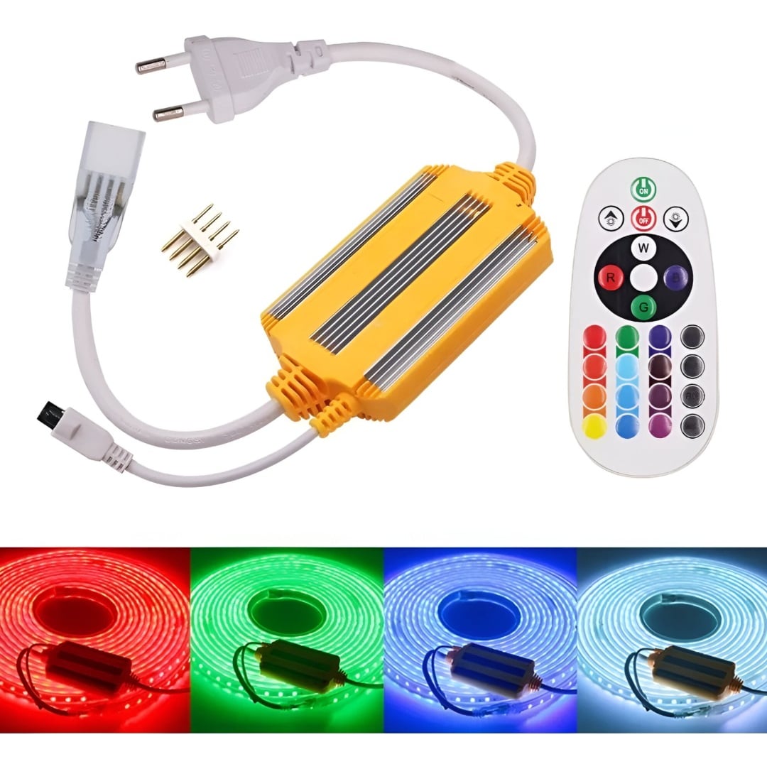 CONTROLADOR ILUMINADOR LED RGB MANGUERA CONTROL REMOTO JHN - 3