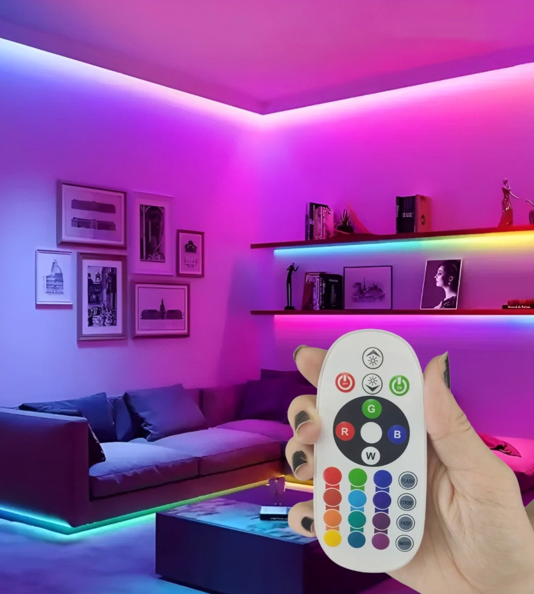 CONTROLADOR ILUMINADOR LED RGB MANGUERA CONTROL REMOTO JHN - 4