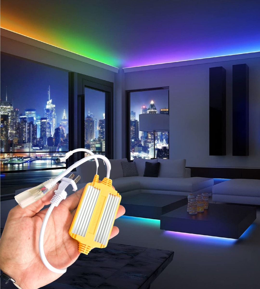 CONTROLADOR ILUMINADOR LED RGB MANGUERA CONTROL REMOTO JHN - 6