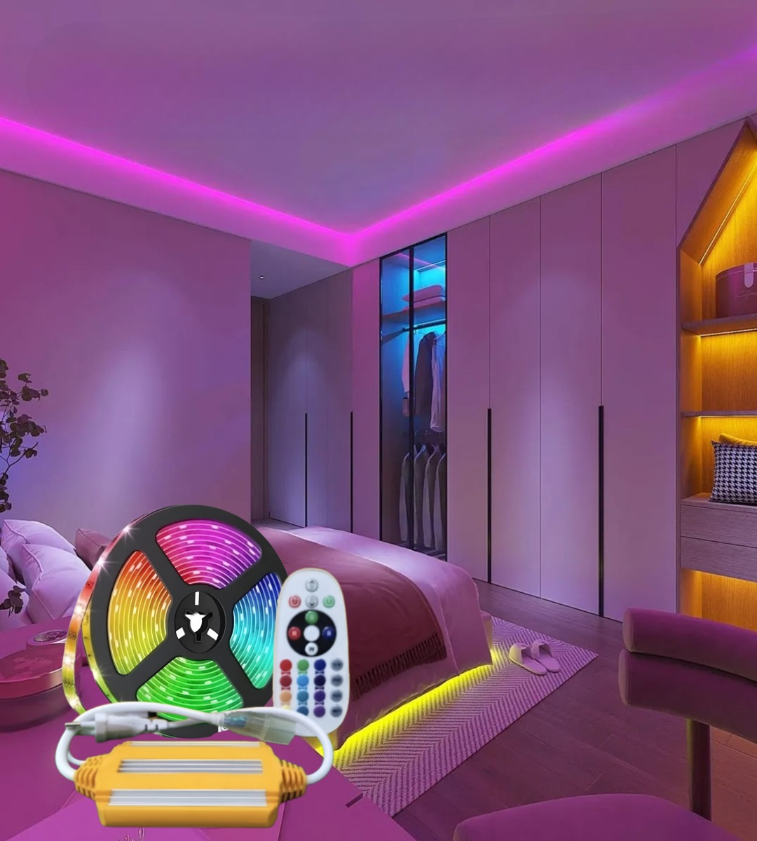CONTROLADOR ILUMINADOR LED RGB MANGUERA CONTROL REMOTO JHN - 8