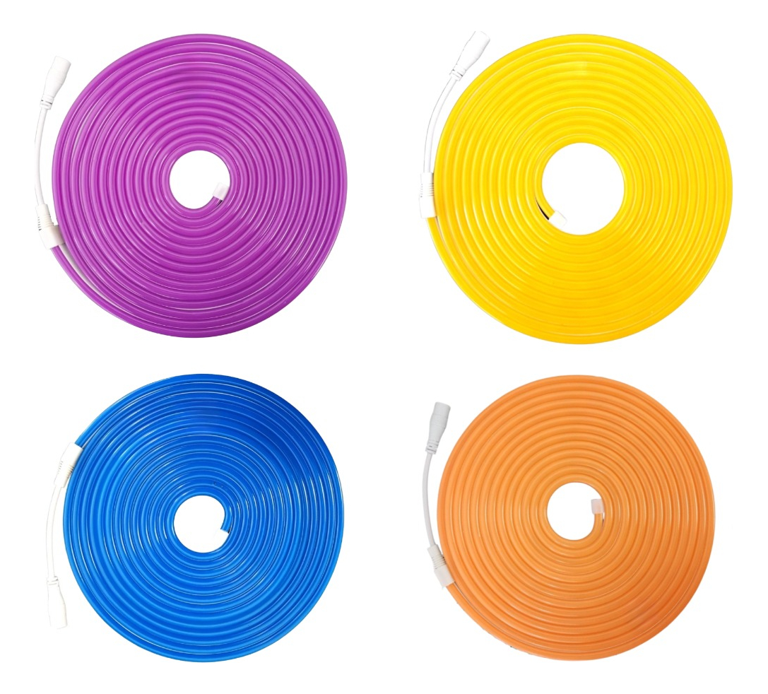 CINTA DE NEÓN IMPERMEABLE FLEXIBLE LUCES LED COLORES 5M JHN - 1