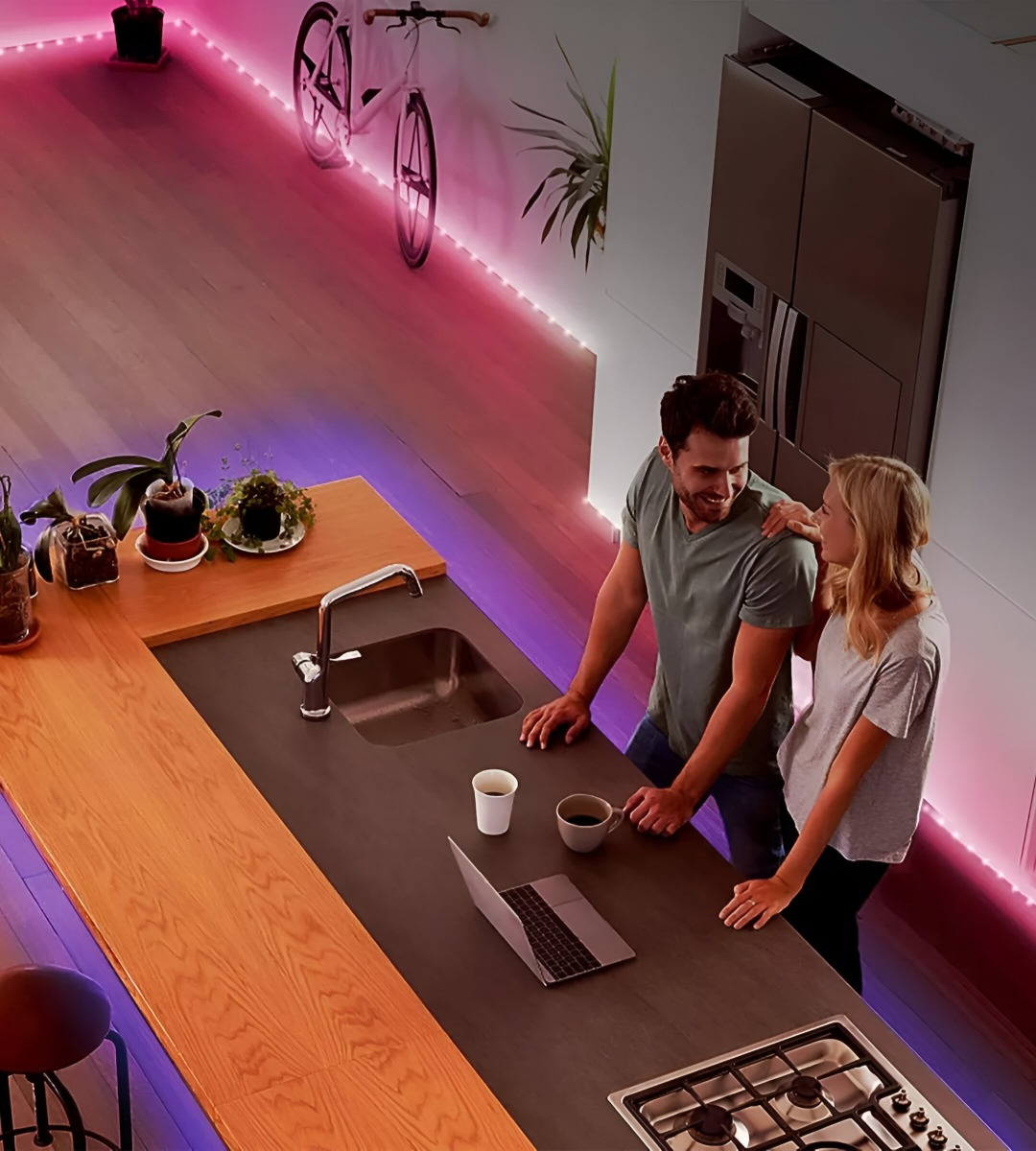 TIRA CINTA NEON FLEX LUZ LED DECORATIVA RGB 5M JHN - 7