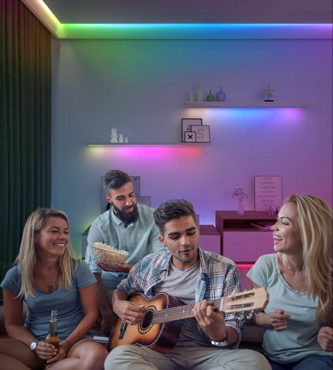 TIRA CINTA NEON FLEX LUZ LED DECORATIVA RGB 5M JHN - 8