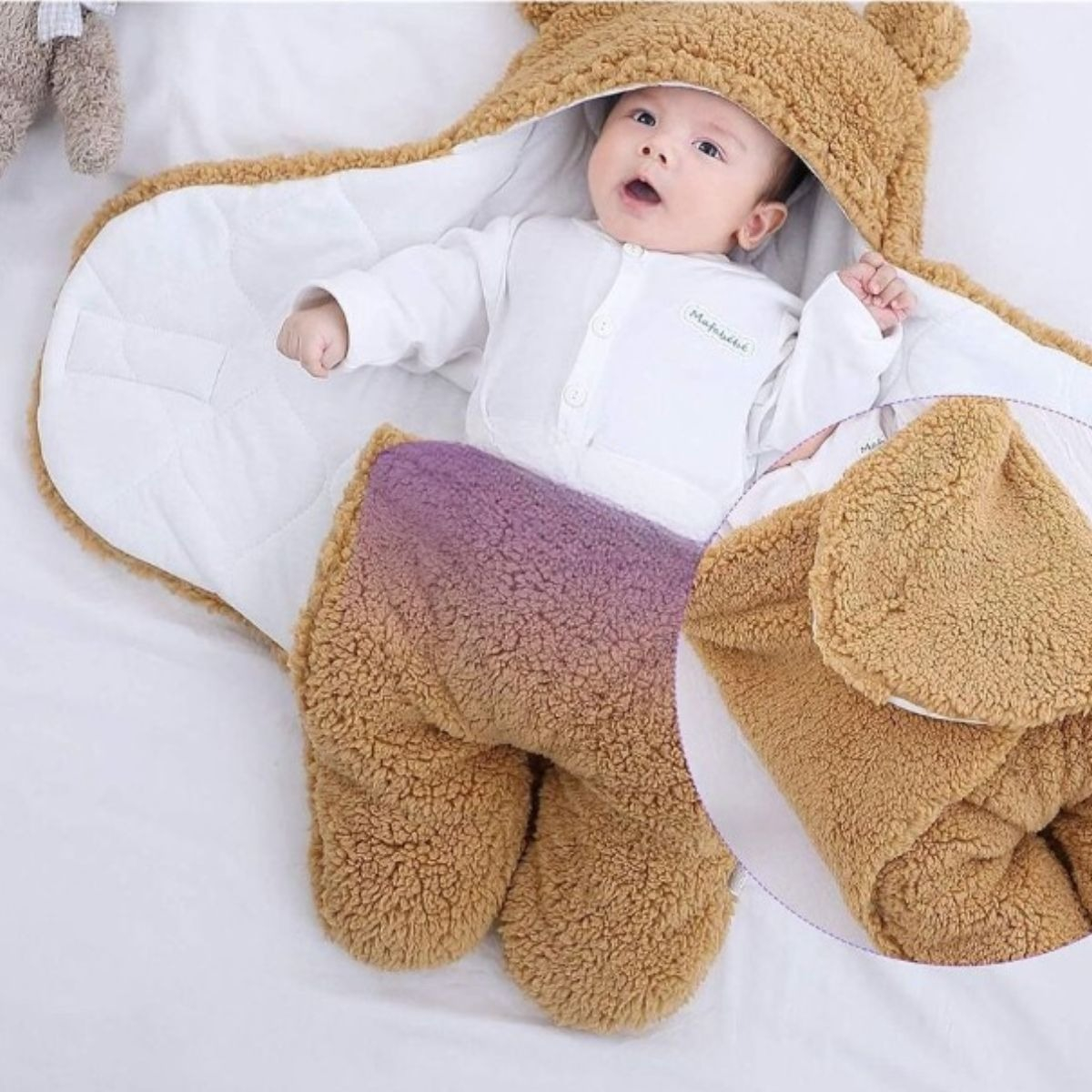 MANTA DE OSO SUPER SUAVE COMODO SEGURO PARA BEBE LAU - 8