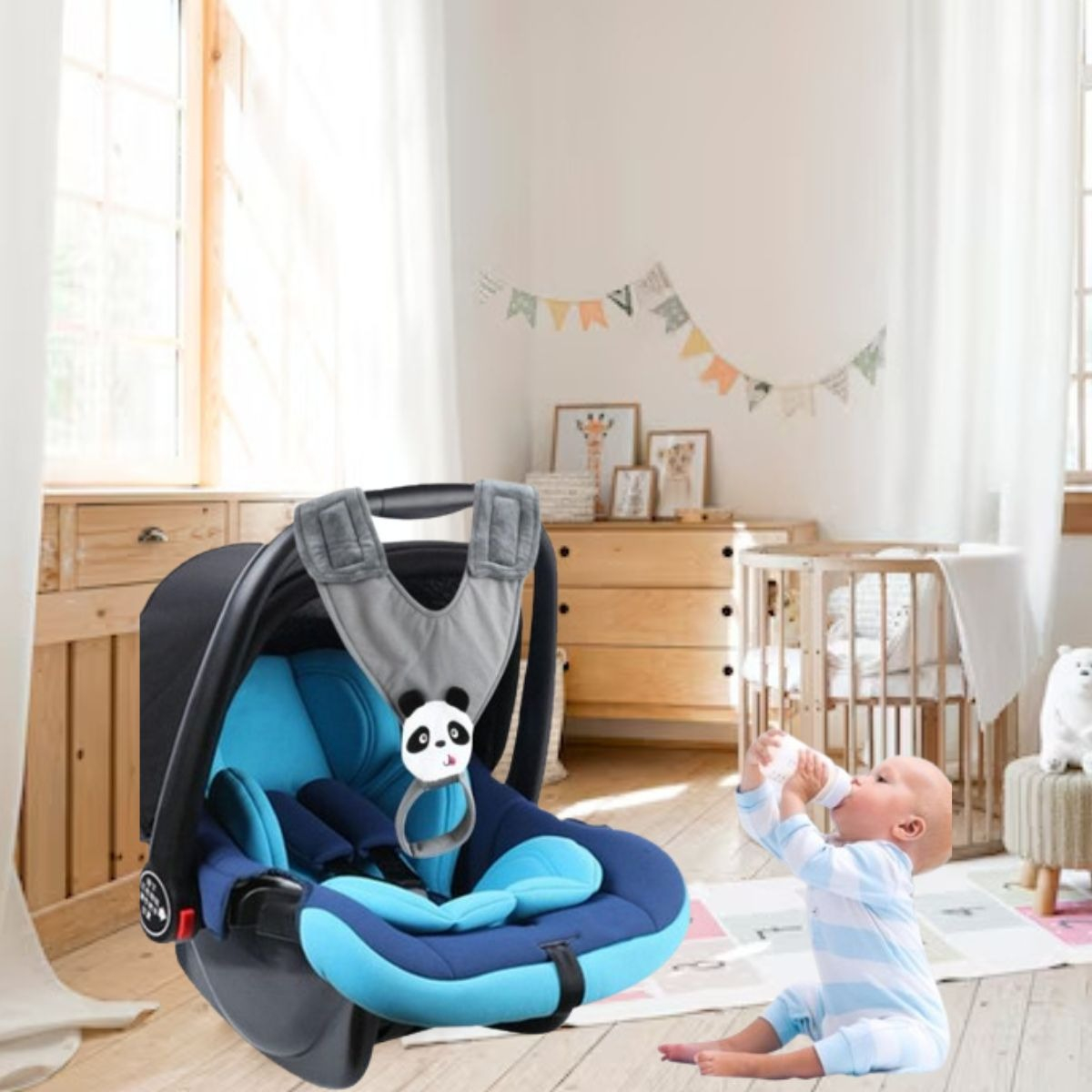 SET 2 SOPORTE MAMADERA BIBERON CORREA AJUSTABLE BEBE LAU - 8