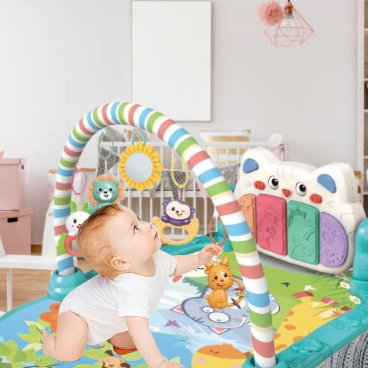 GIMNASIO PIANO MUSICAL 2 EN 1 CAMINADOR PARA BEBE LAU - 8