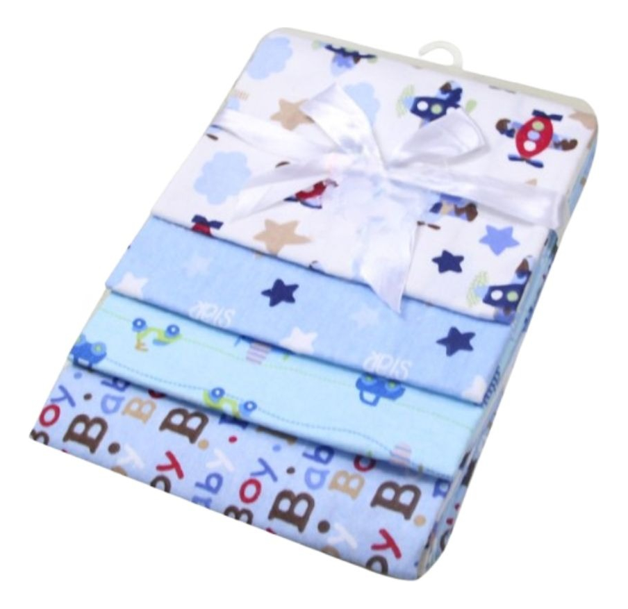 SET DE 4 MANTAS APEGO SUAVES COMODAS PARA BEBE LAU - 1
