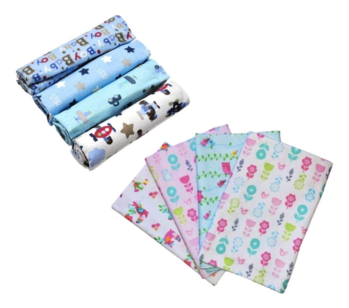SET DE 4 MANTAS APEGO SUAVES COMODAS PARA BEBE LAU - 4