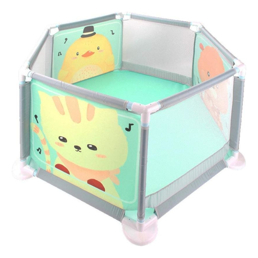 CORRAL HEXAGONAL 1M PLEGABLE PORTATIL SEGURO PARA BEBE LAU - 4