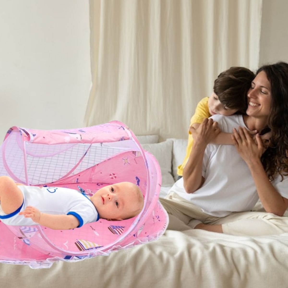 CUNA MOISES PLEGABLE PORTATIL CON MOSQUITERO PARA BEBE LAU - 6