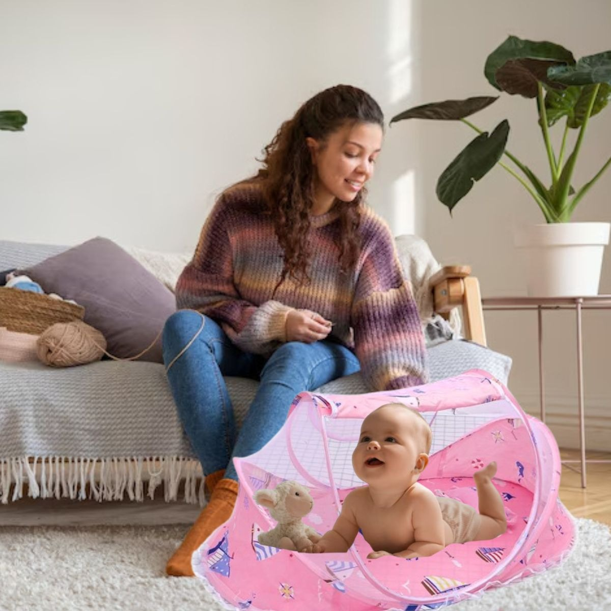 CUNA MOISES PLEGABLE PORTATIL CON MOSQUITERO PARA BEBE LAU - 8