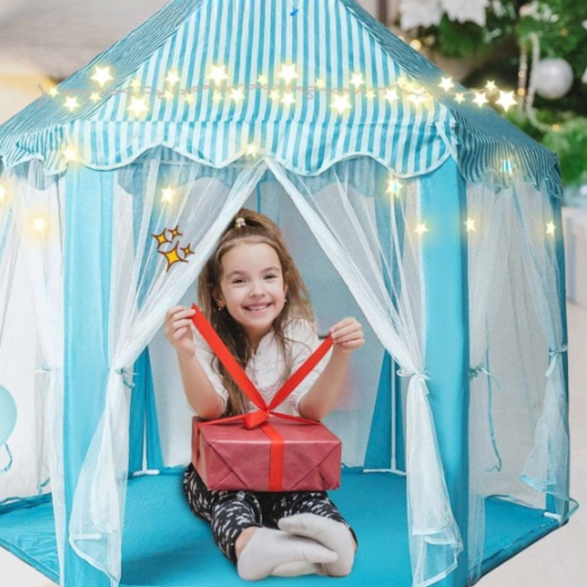TIENDA DE CAMPAÑA ENSUEÑO CASTILLO HEXAGONAL PARA NIÑAS LAU - 10