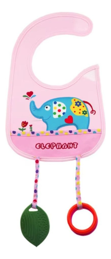 SET 3 BABEROS CON MORDEDORA DISEÑOS DIVERTIDOS BEBES LAU - 1