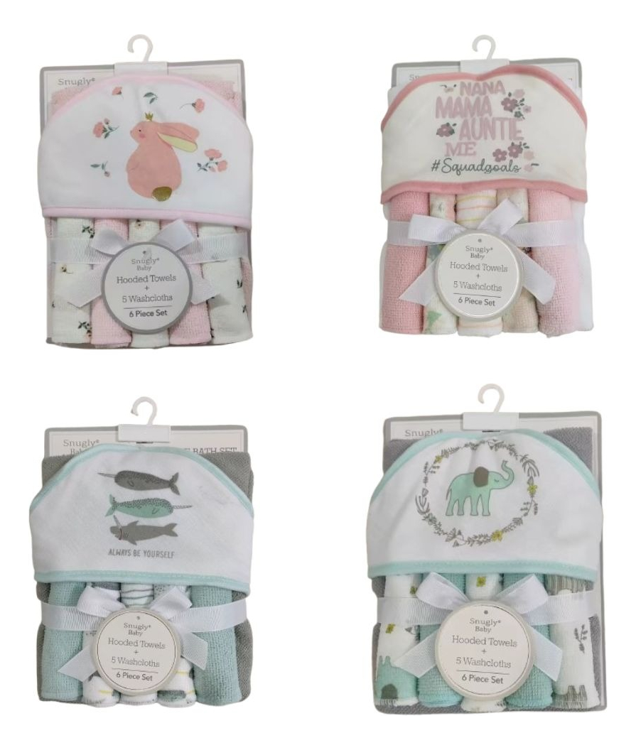SET DE TOALLAS CON CAPUCHA COLORES PASTELES BEBE LAU - 3