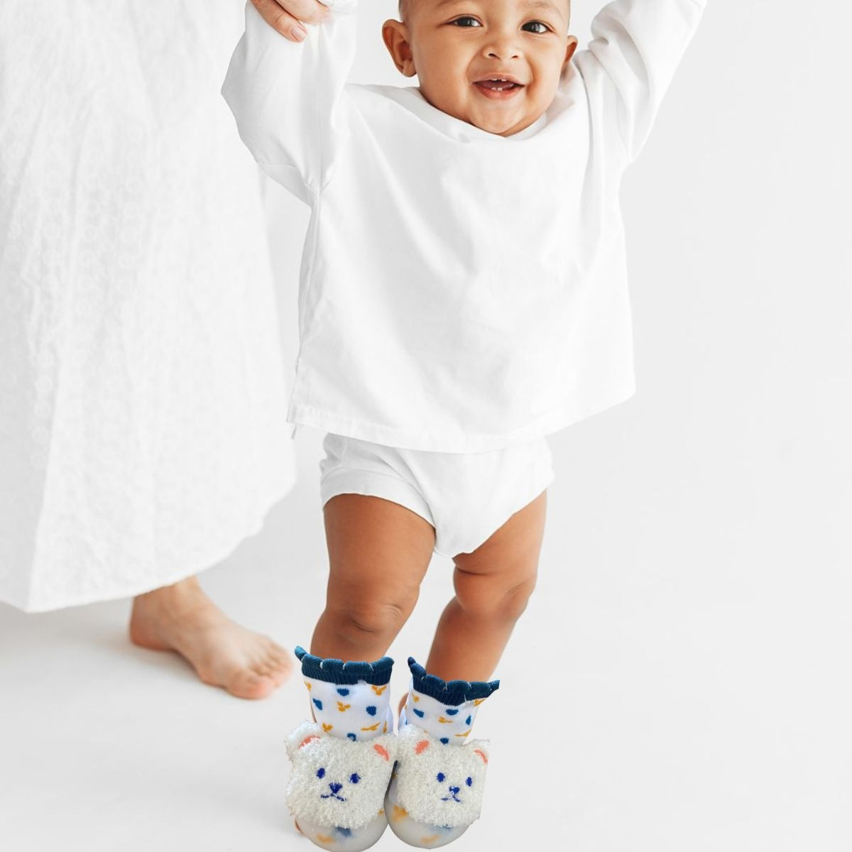 SET 2 CALCETINES FORMA PANTUFLAS ANTIDESLIZANTE BEBE LAU - 2