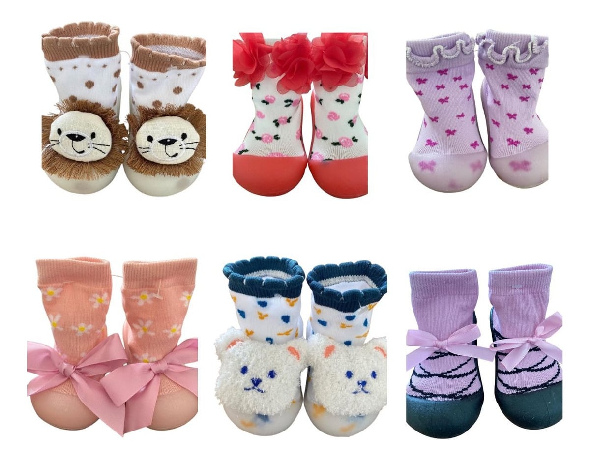 SET 2 CALCETINES FORMA PANTUFLAS ANTIDESLIZANTE BEBE LAU - 3