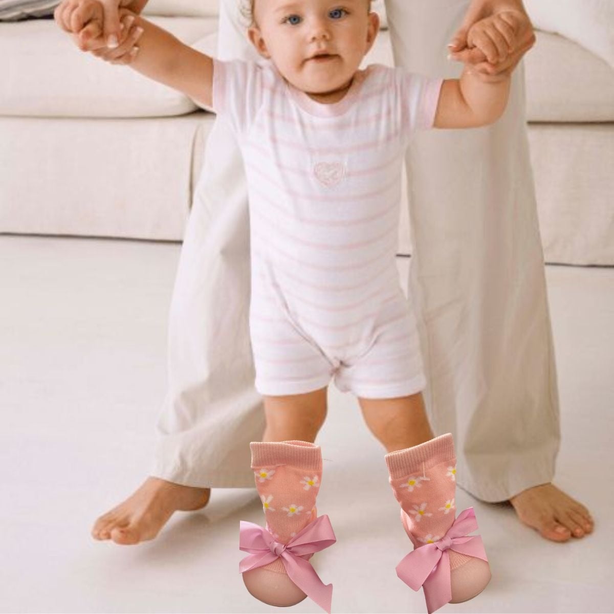 SET 2 CALCETINES FORMA PANTUFLAS ANTIDESLIZANTE BEBE LAU - 5
