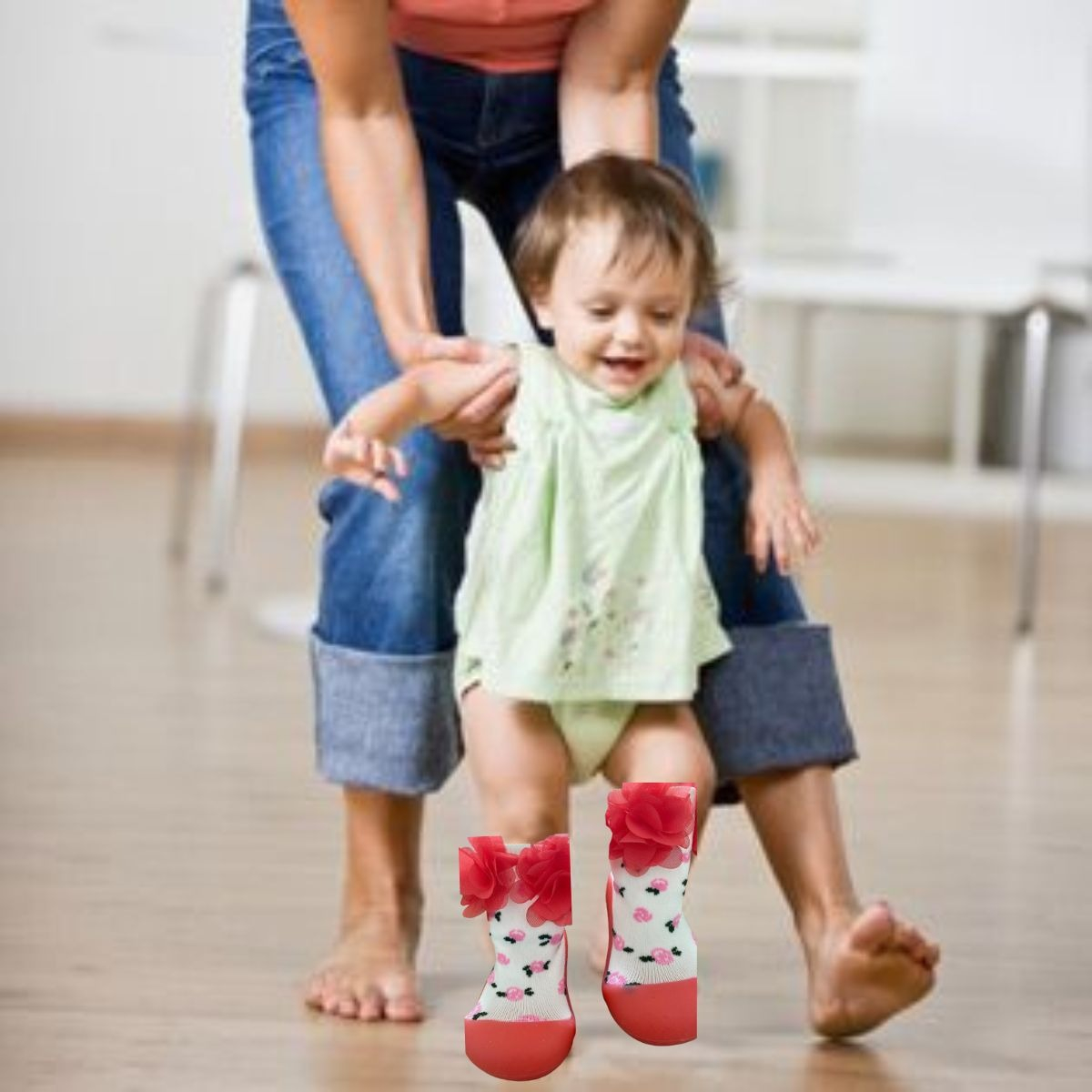 SET 2 CALCETINES FORMA PANTUFLAS ANTIDESLIZANTE BEBE LAU - 6
