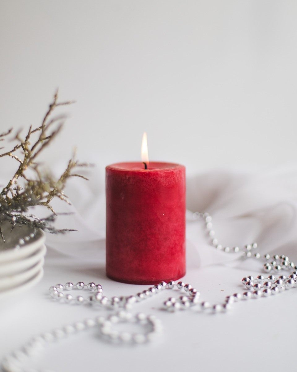 SET 3 VELAS VELONES COLOR ROJO CALIDEZ HOGAR DECORA LAU - 5