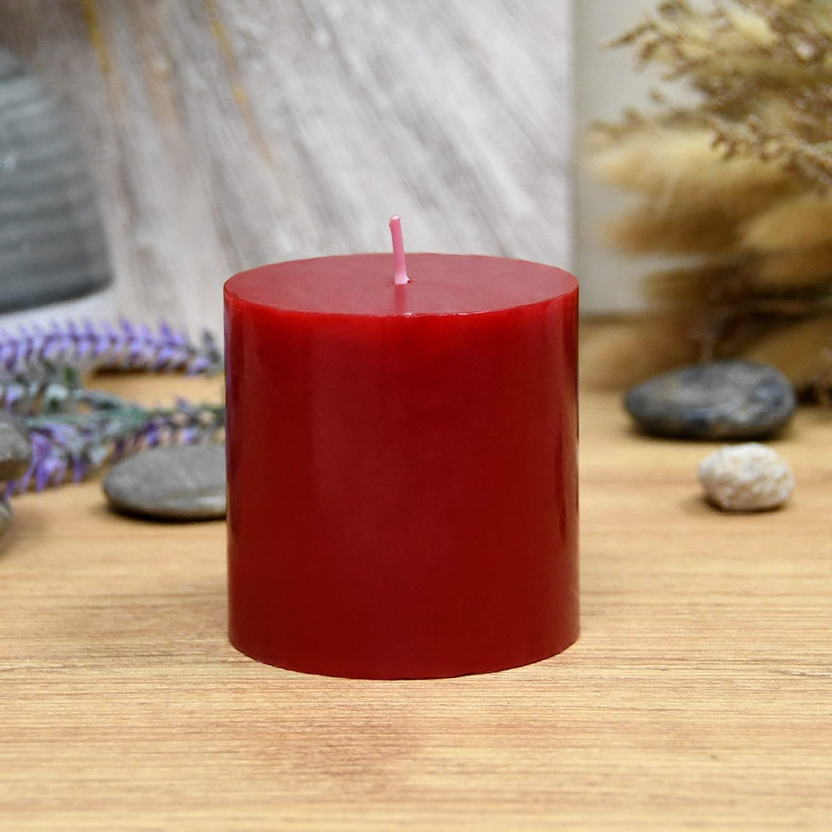 SET 3 VELAS VELONES COLOR ROJO CALIDEZ HOGAR DECORA LAU - 6