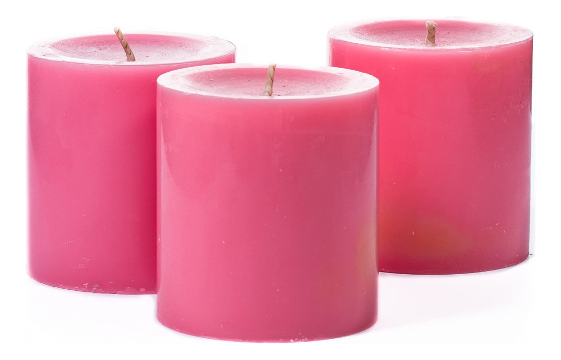 SET 3 VELAS VELONES ROSA SPA BODAS HOGAR DECORA LAU - 1