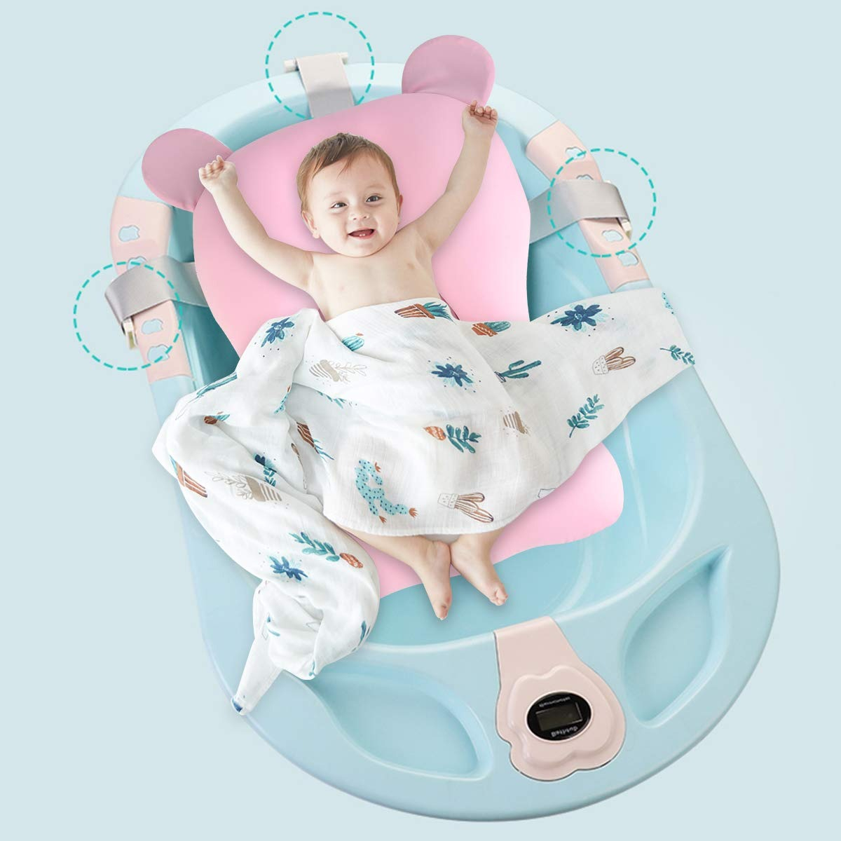 ALMOHADILLA ASIENTO MALLA SOPORTE DUCHA BAÑO BEBE LAU - 6