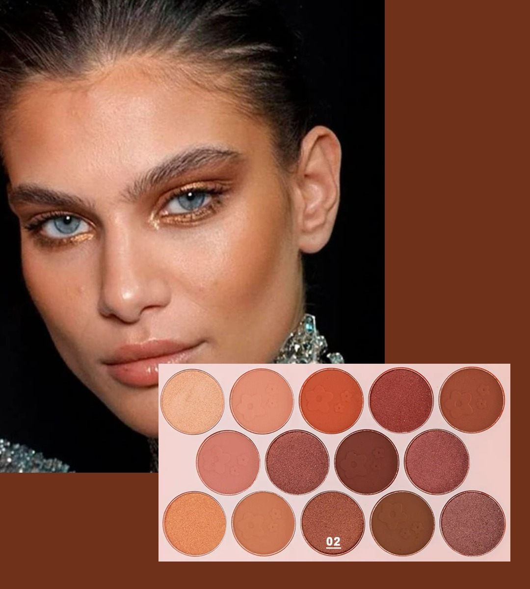 SOMBRA OJOS PALETA 14 TONOS VIBRANTE SUAVE DURADERA JHN - 3