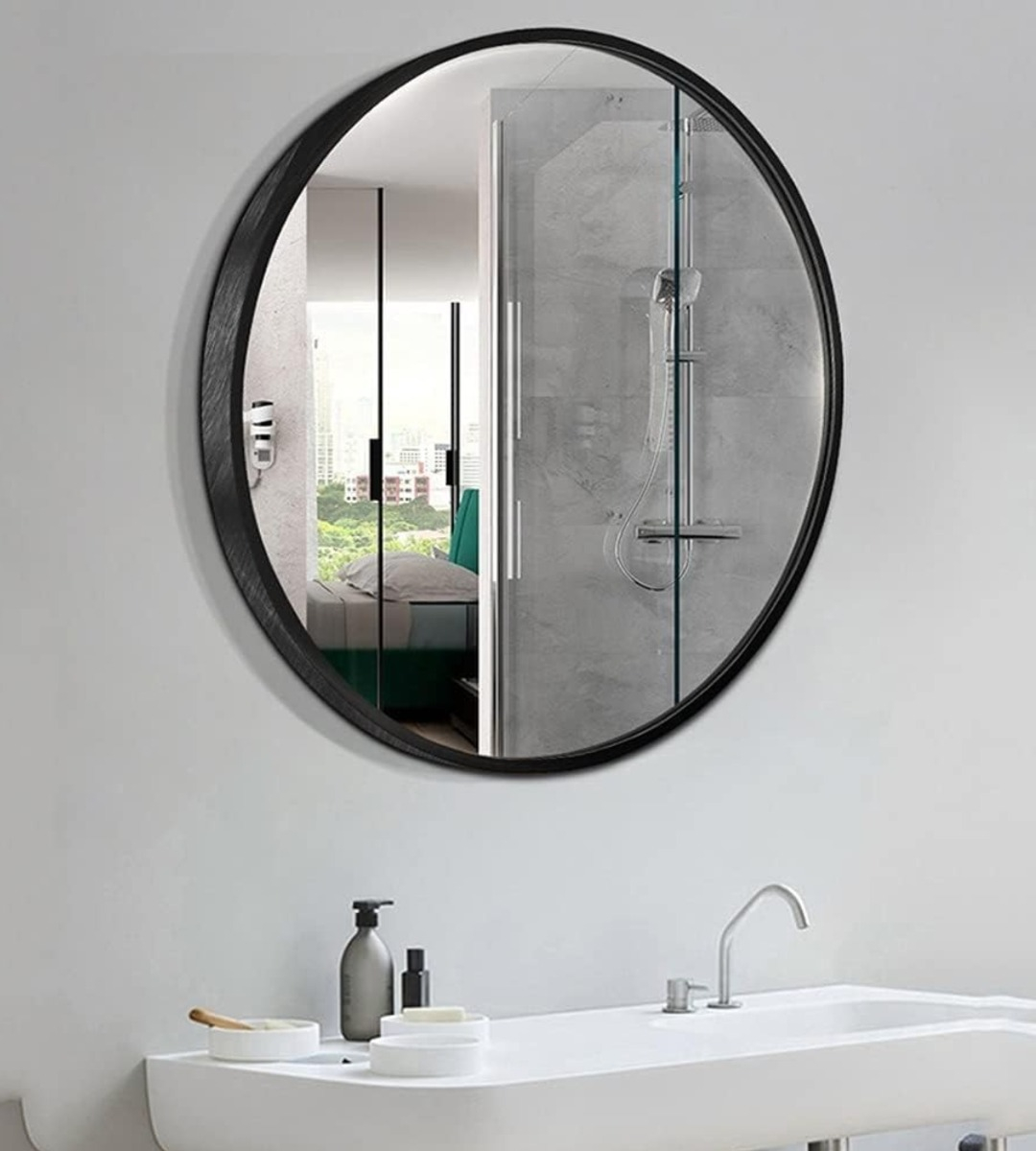 ESPEJO REDONDO PARED DECORATIVO MODERNO ENTRADA BAÑO JHN - 10