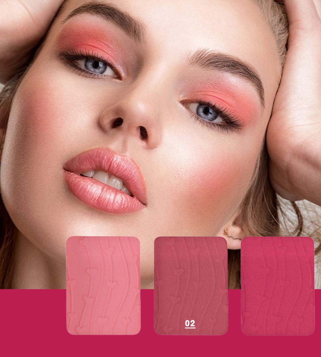SET 3 RUBOR POLVO 3 COLORES FRESCO RADIANTE DURADERO JHN - 5