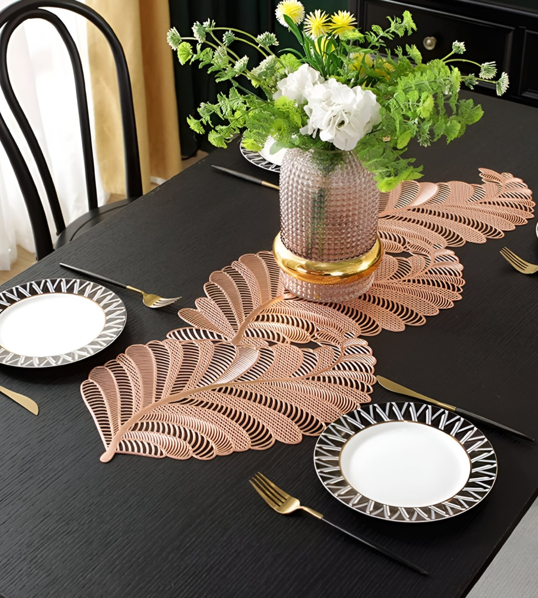 SET 3 CAMINO DE MESA IMPERMEABLE RESISTENTE DECORATIVO JHN - 9