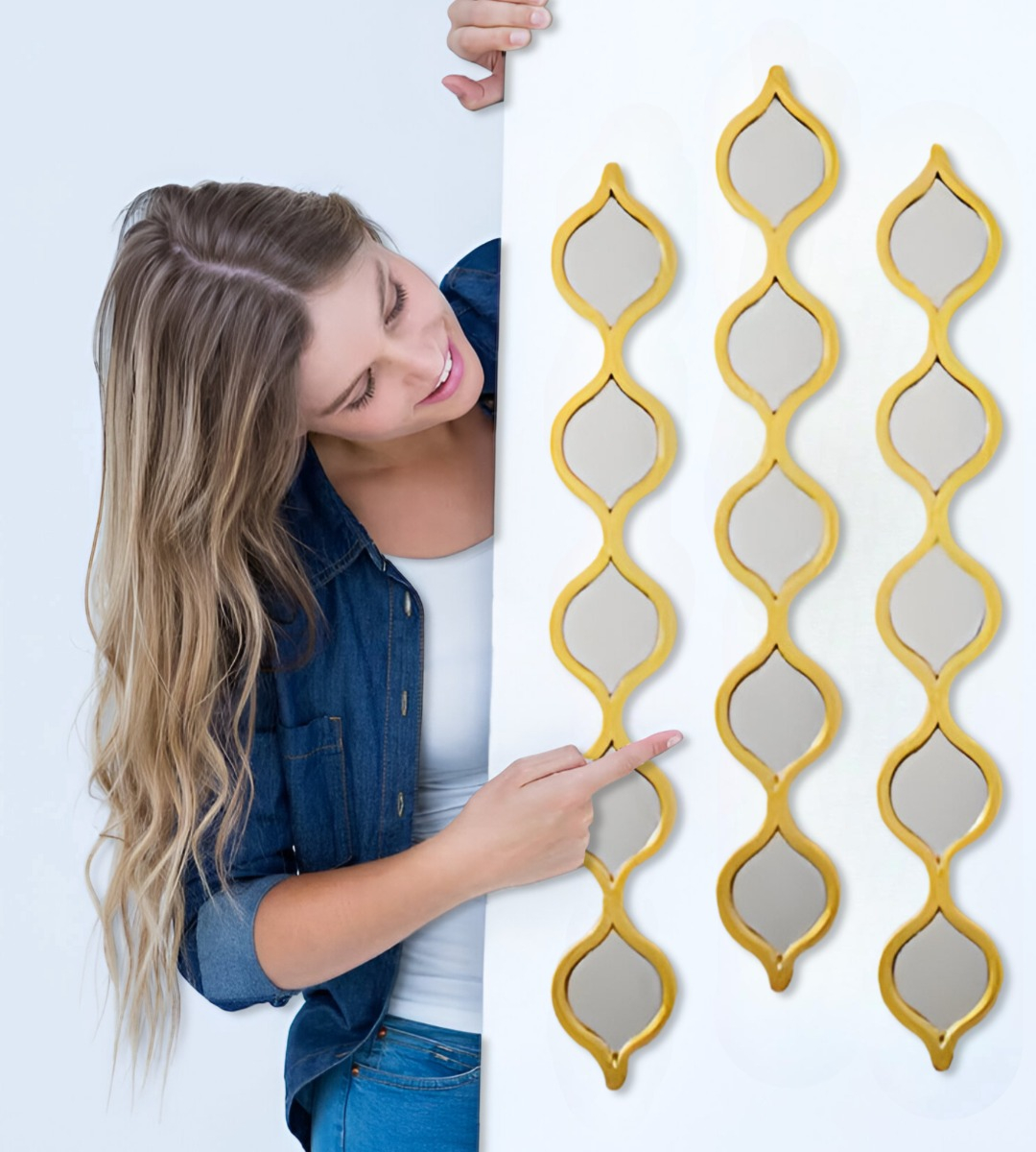 ESPEJO PARED DECORATIVO LLUVIA LÁGRIMAS ONDAS ARABESCAS JHN - 6