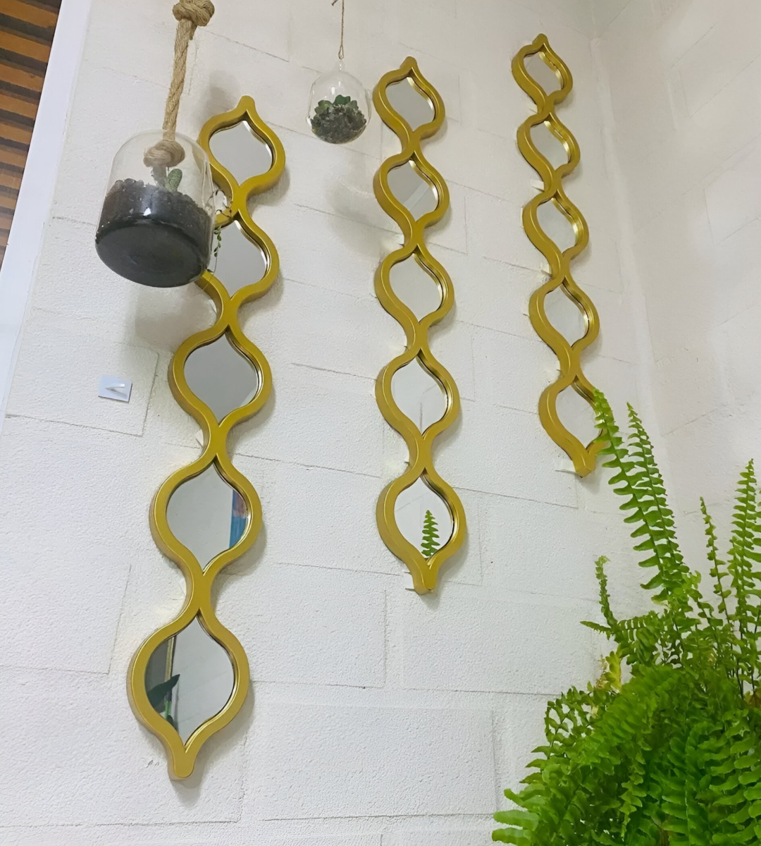 ESPEJO PARED DECORATIVO LLUVIA LÁGRIMAS ONDAS ARABESCAS JHN - 7