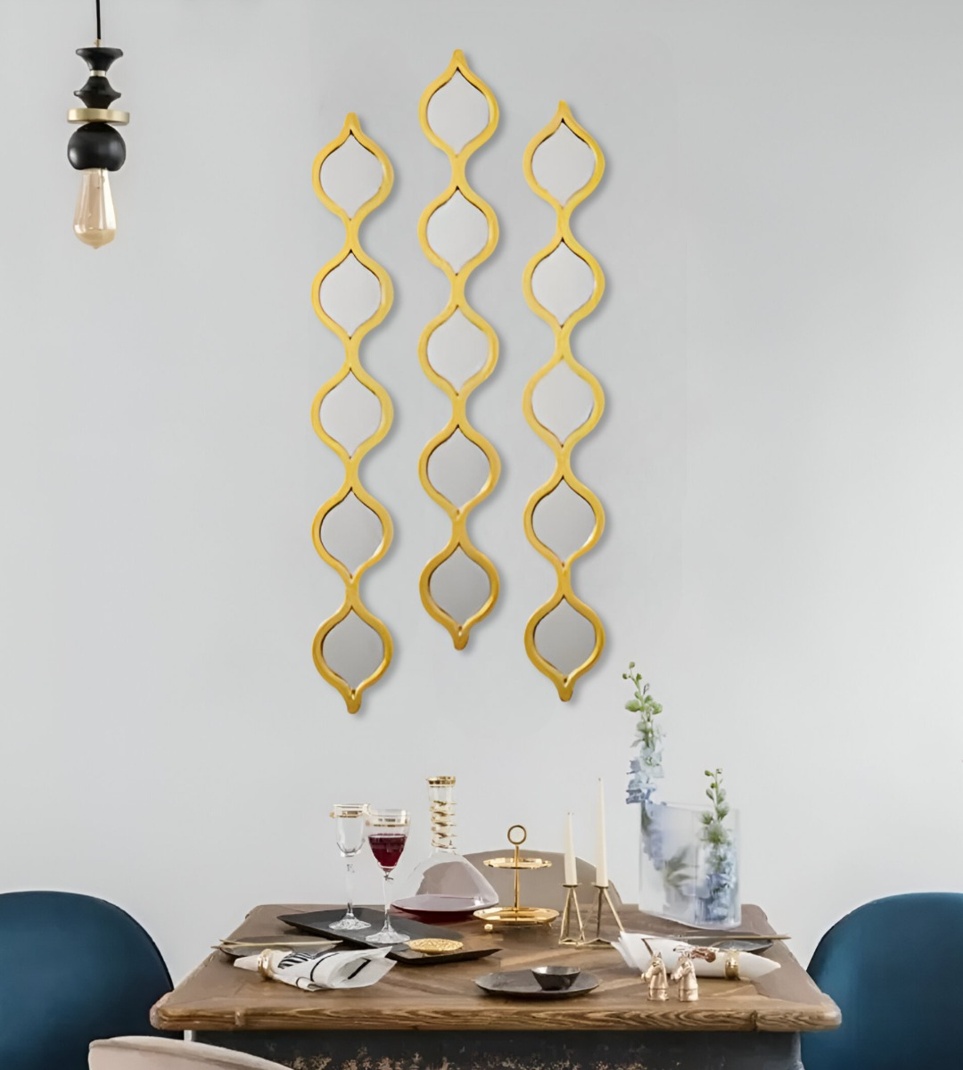 ESPEJO PARED DECORATIVO LLUVIA LÁGRIMAS ONDAS ARABESCAS JHN - 10