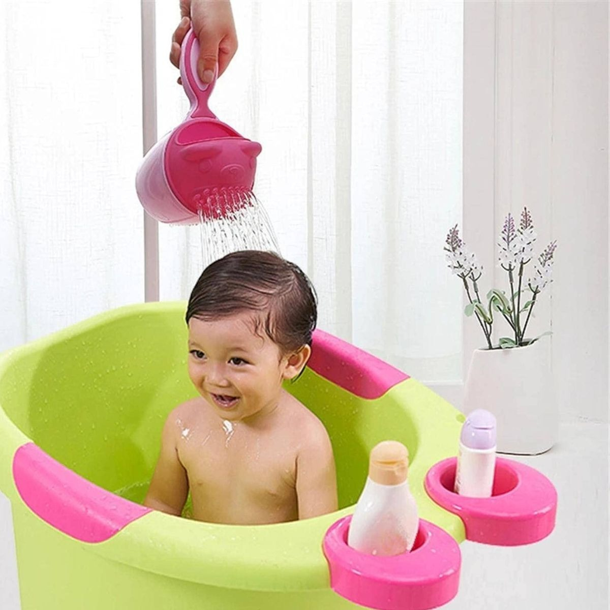 SET 6 JUGUETE TAZA ENJUAGUE CHAMPU FORMA CASCADA SUAVE LAU - 8