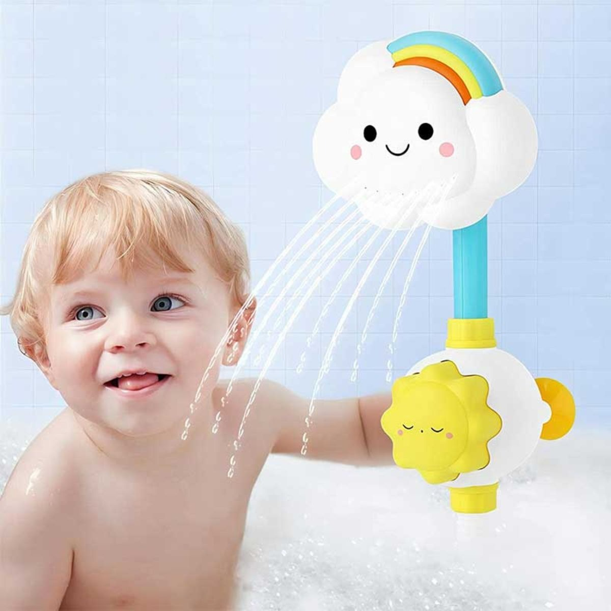 CABEZAL DE DUCHA FORMA DE NUBE BAÑO DIVERTIDO BEBE LAU - 5