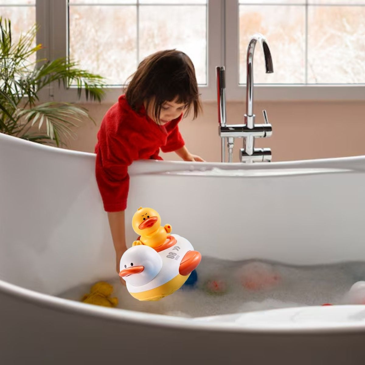 JUGUETE DE BAÑO PATOS AUTOMATICO ROCIADOR AGUA BEBE LAU - 5