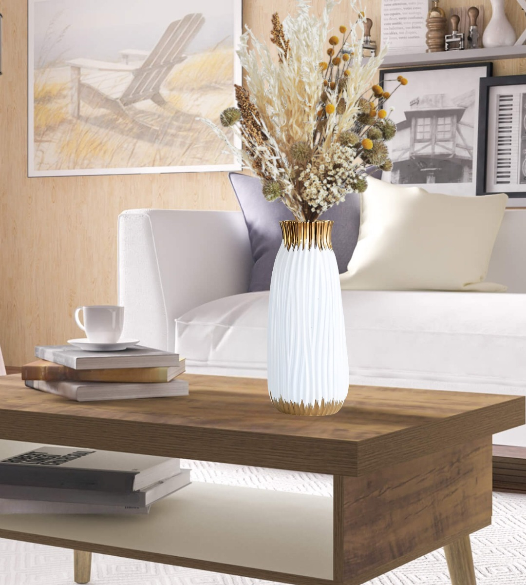 FLORERO JARRÓN CILÍNDRICO MODERNO HOGAR DECORATIVO 20CM JHN - 10