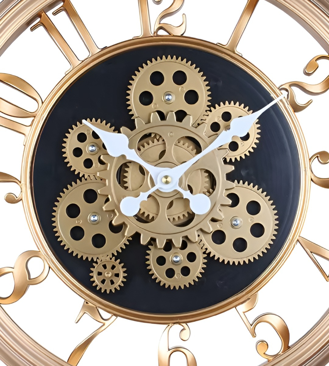 RELOJ PARED DECORATIVO RETRO 3D ENGRANAJE REDONDO HOGAR JHN - 3