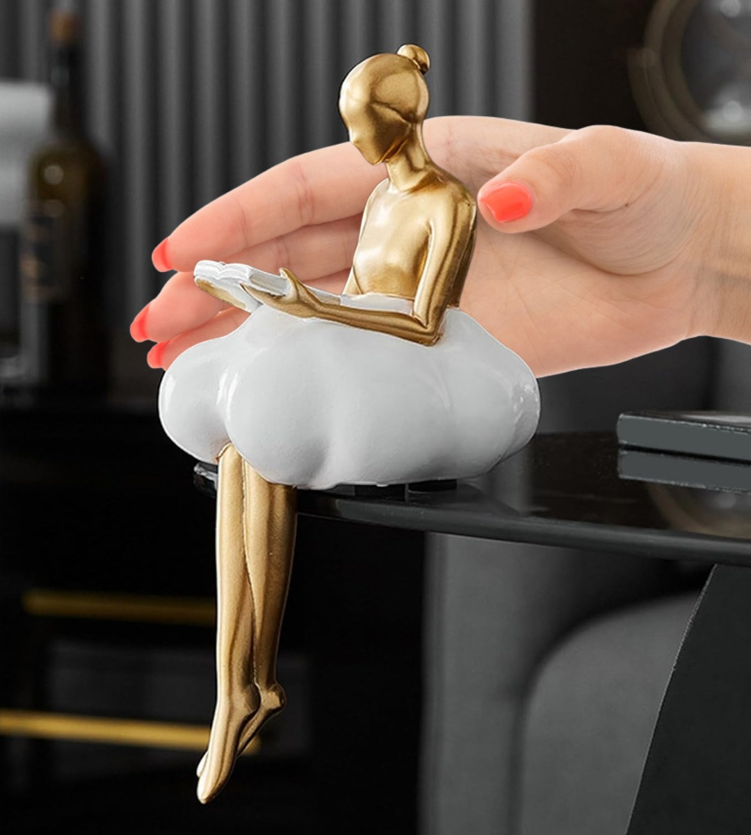 SET 2 ESTATUA DECORATIVA CREATIVA FIGURA SENTADA MODERNA JHN - 3